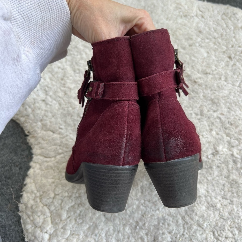 Earth Origins by EARTH "Tori" Merlot Suede Ankle Western Boho Booties Size 7M - Picture 9 of 12